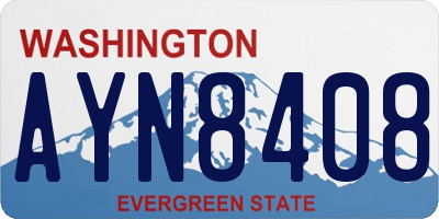 WA license plate AYN8408