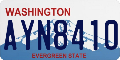 WA license plate AYN8410