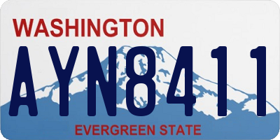 WA license plate AYN8411