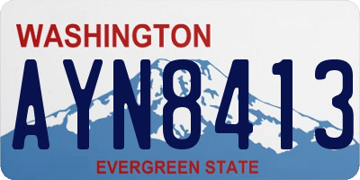 WA license plate AYN8413