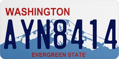 WA license plate AYN8414