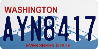 WA license plate AYN8417