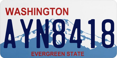 WA license plate AYN8418