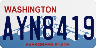 WA license plate AYN8419