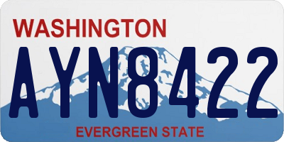 WA license plate AYN8422