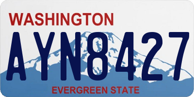 WA license plate AYN8427