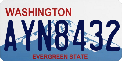 WA license plate AYN8432