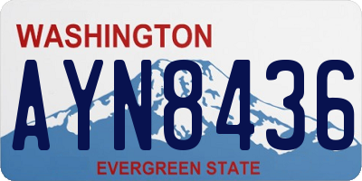 WA license plate AYN8436