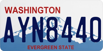 WA license plate AYN8440
