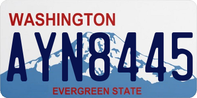 WA license plate AYN8445