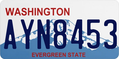 WA license plate AYN8453