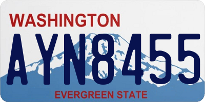 WA license plate AYN8455