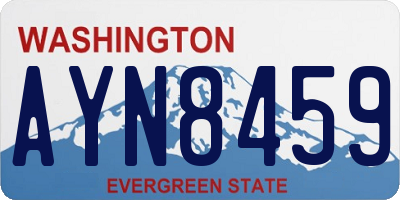 WA license plate AYN8459