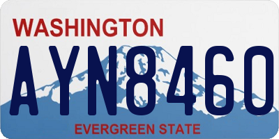WA license plate AYN8460