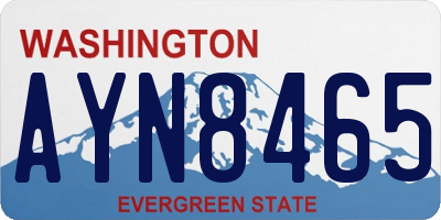 WA license plate AYN8465