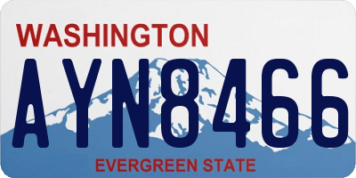 WA license plate AYN8466