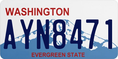 WA license plate AYN8471