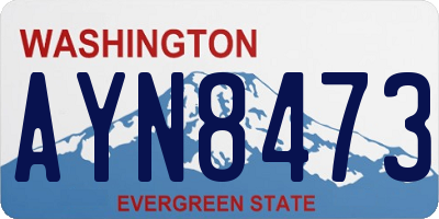 WA license plate AYN8473