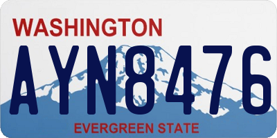 WA license plate AYN8476