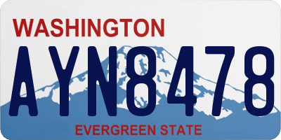 WA license plate AYN8478