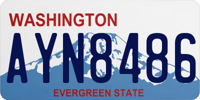 WA license plate AYN8486