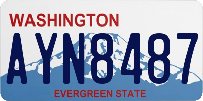 WA license plate AYN8487