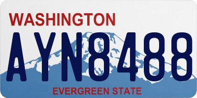 WA license plate AYN8488
