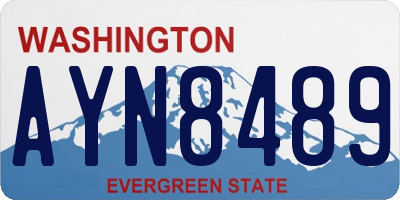 WA license plate AYN8489