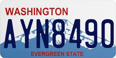 WA license plate AYN8490