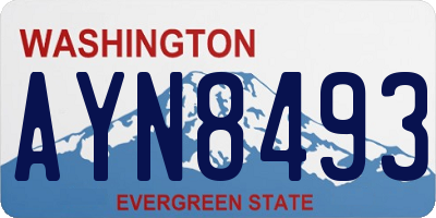 WA license plate AYN8493