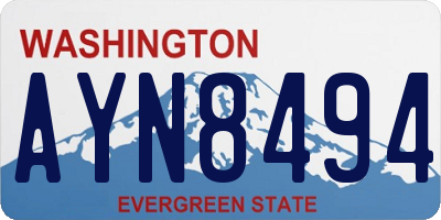 WA license plate AYN8494