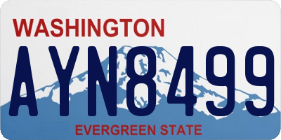 WA license plate AYN8499