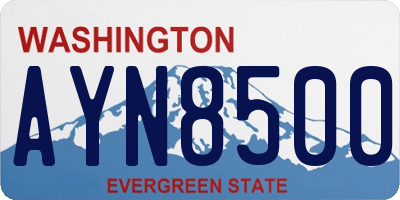 WA license plate AYN8500