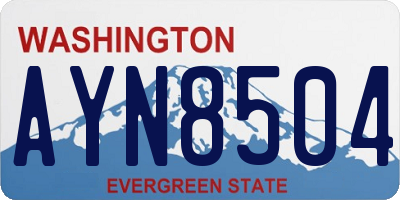 WA license plate AYN8504