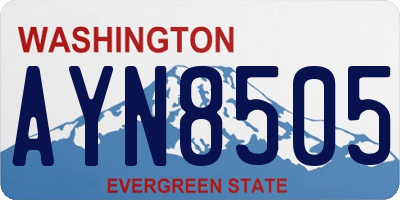 WA license plate AYN8505