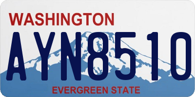 WA license plate AYN8510