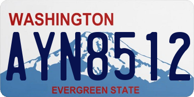 WA license plate AYN8512