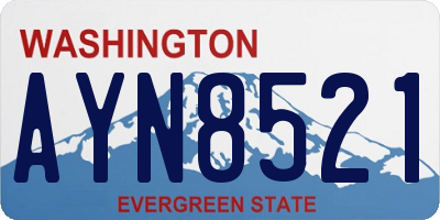 WA license plate AYN8521