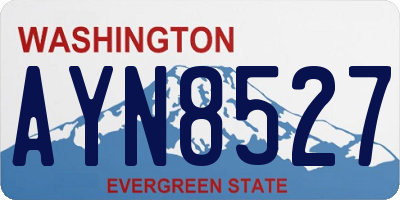 WA license plate AYN8527