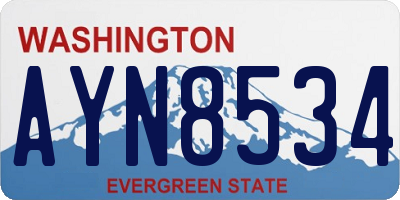 WA license plate AYN8534