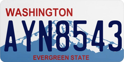 WA license plate AYN8543