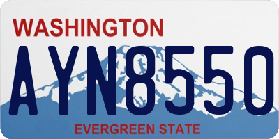 WA license plate AYN8550