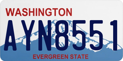 WA license plate AYN8551