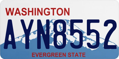 WA license plate AYN8552