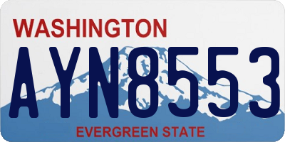 WA license plate AYN8553