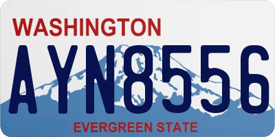 WA license plate AYN8556