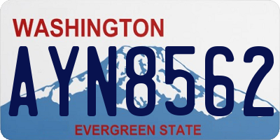 WA license plate AYN8562