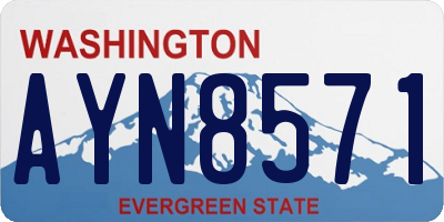 WA license plate AYN8571