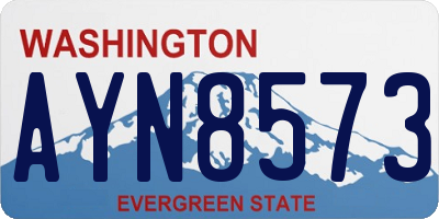WA license plate AYN8573