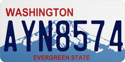 WA license plate AYN8574